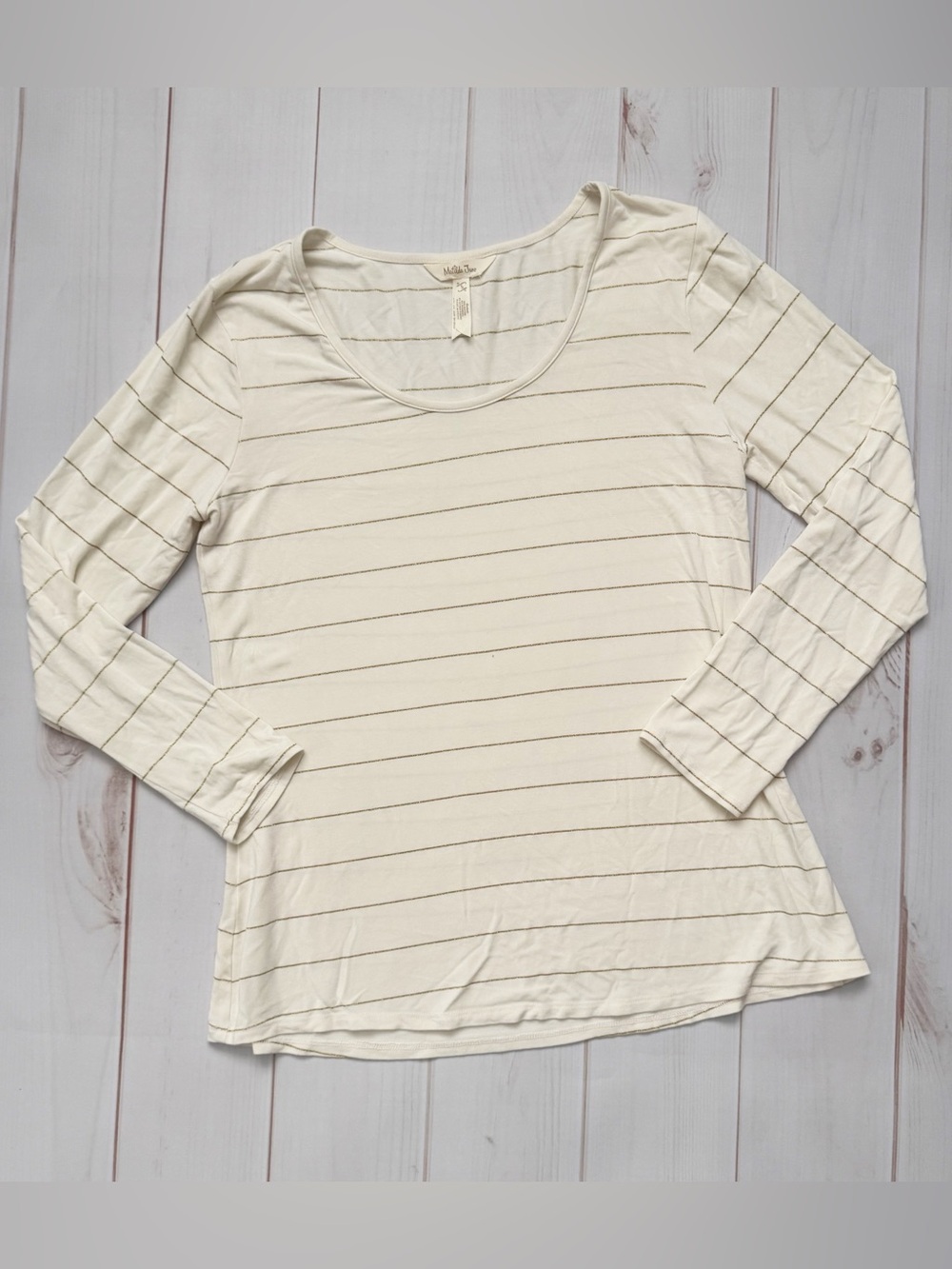 Matilda Jane Gold Striped Cream Top